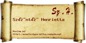 Szántó Henrietta névjegykártya