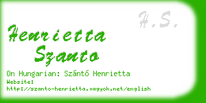 henrietta szanto business card
