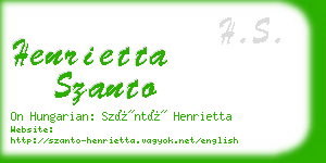 henrietta szanto business card